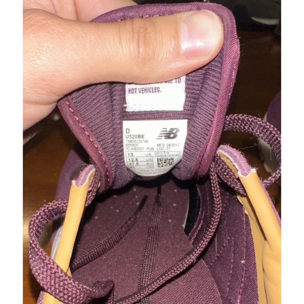 New Balance 520 Burgundy Men's Low Top Athletic Shoe Lace Up Casual Running 13 - Picture 5 of 6